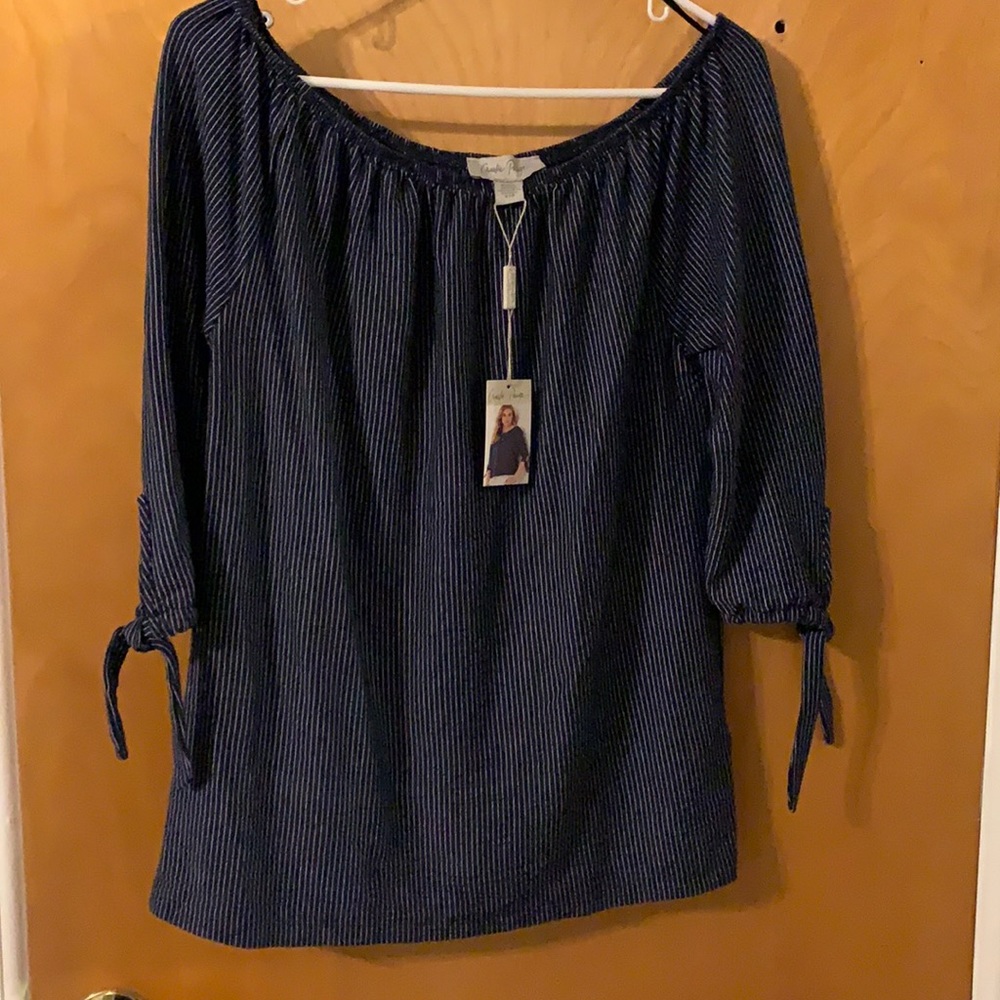 NWT navy and white shirt